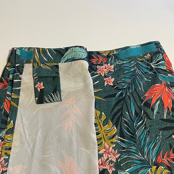 Rip Skirt Hawaii Vintage Bali Jungle Skirt Womens Large Green Tropical Floral - Picture 5 of 10